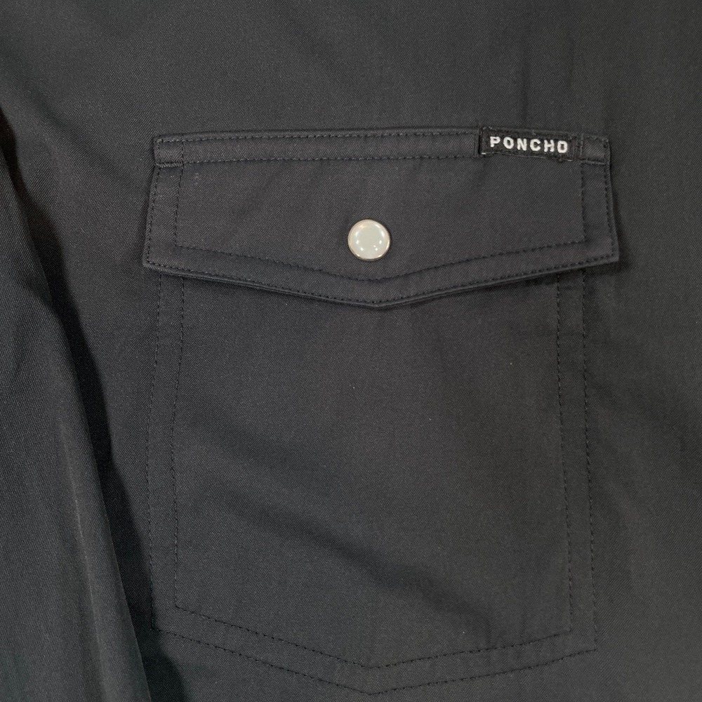 Poncho Mens Button Down Shirt XL Black Long Sleeve Regular Fit - Picture 7 of 12